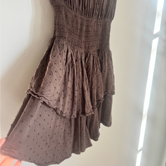 Princess Polly Love Galore Chocolate Brown Smocked Romper Boho Cottagecore - Picture 6 of 7